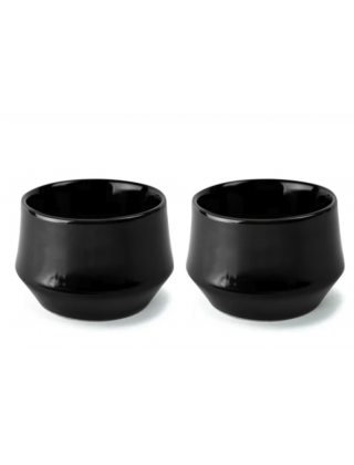 Kruve - Imagine Latte 250ml Double Walled Porcelain Black - Set of 2
